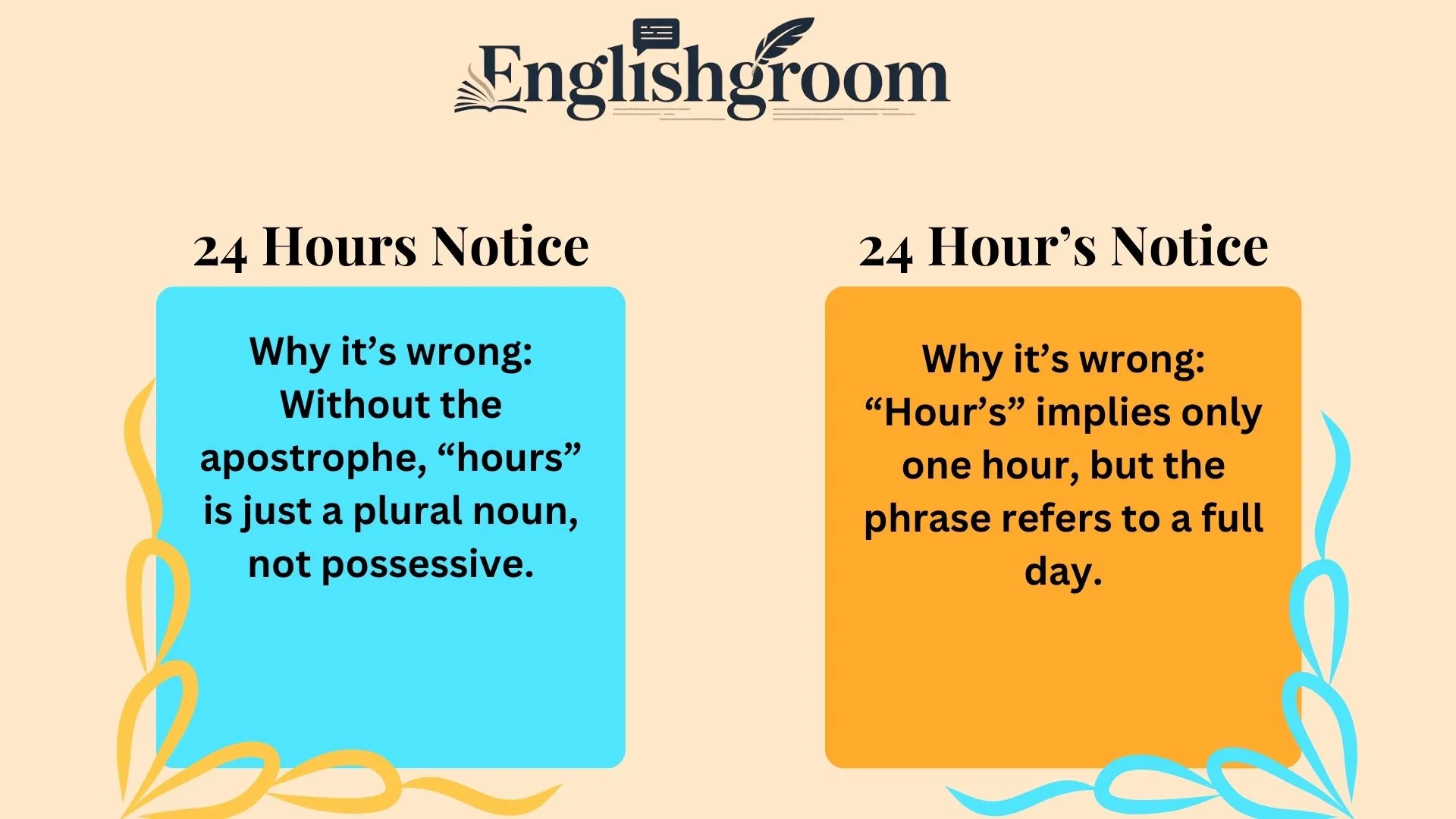 24 Hours Notice or 24 Hour’s Notice