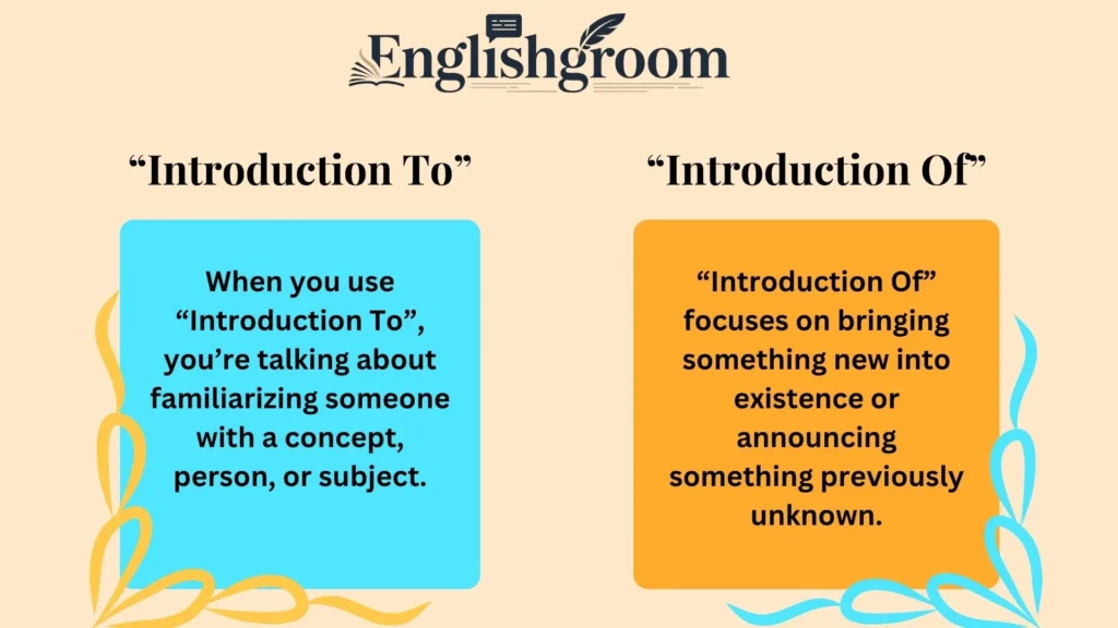 “Introduction To” vs “Introduction Of”