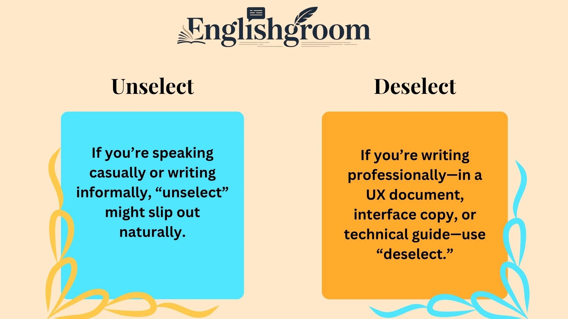 Unselect vs Deselect