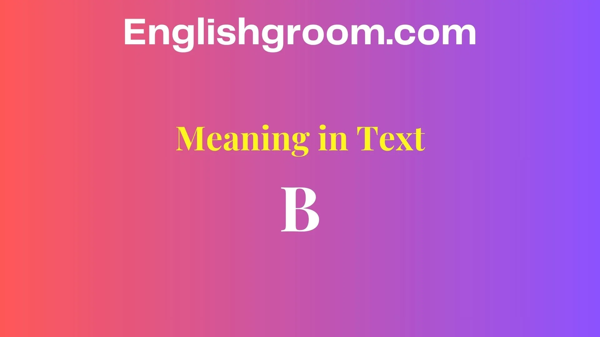 B Meaning in Text