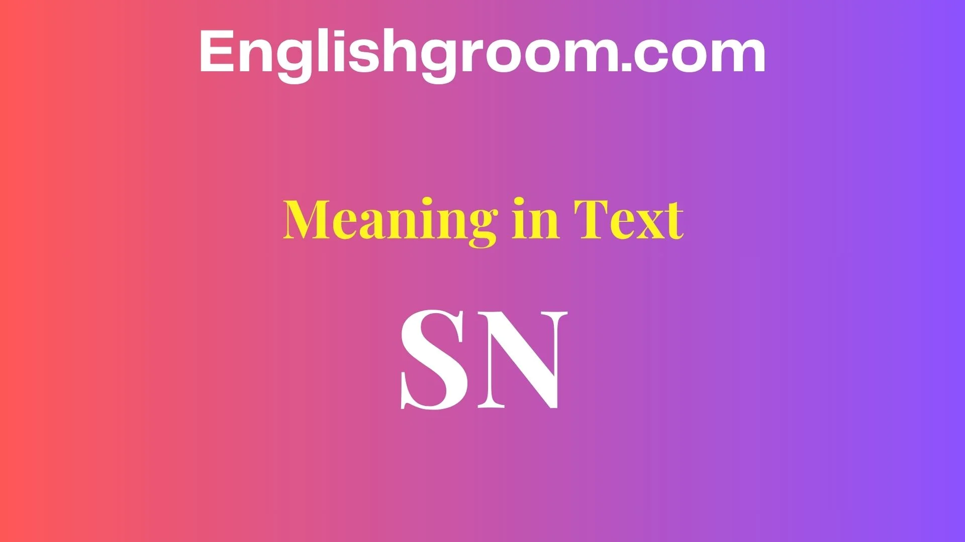 sn meaning in text