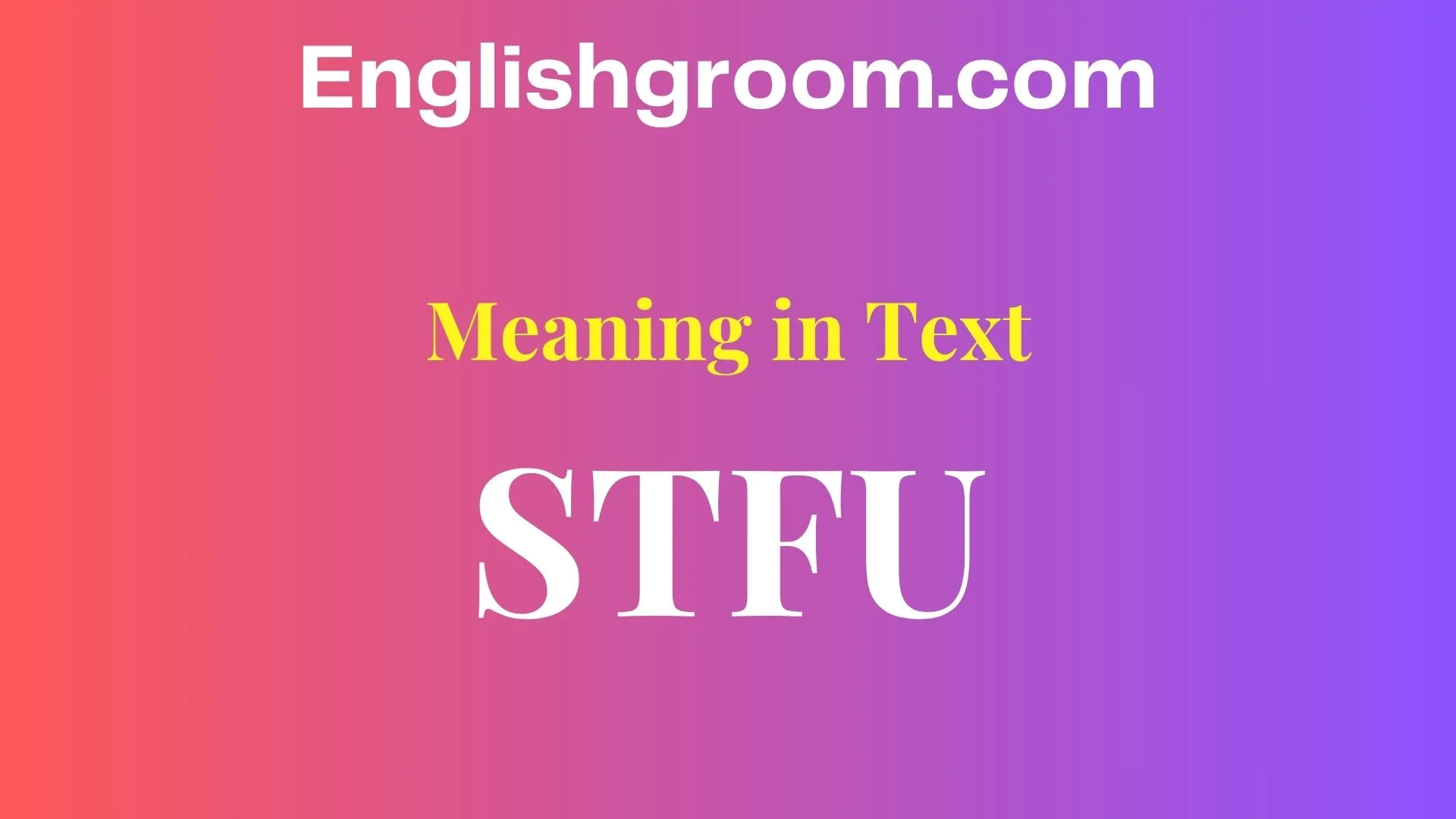 STFU Meaning in Text