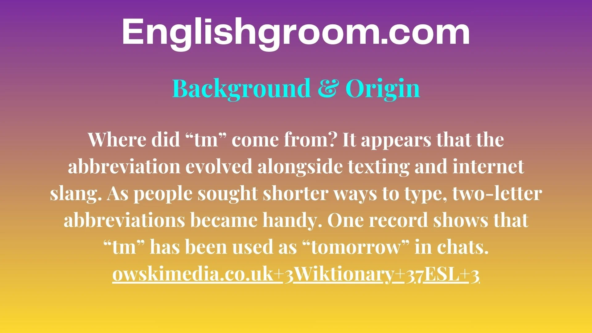 tm Background & Origin